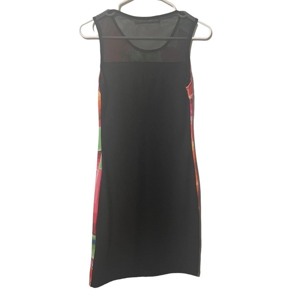 DESIGUAL Margaret Abstract Geometric Colorful Sleeveless Dress w/Mesh Neckline - Picture 12 of 12